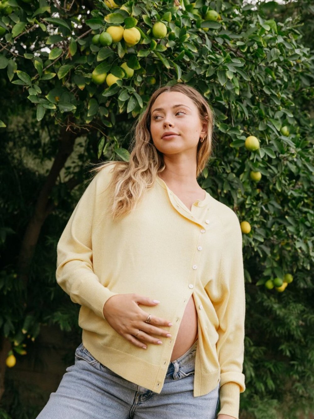 Hatch Maternity Noa Cardigan Buttercream Small NWT